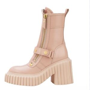 Agl Made in Italy Pink Platform Shoes with Chunky Sole